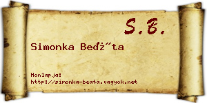 Simonka Beáta névjegykártya